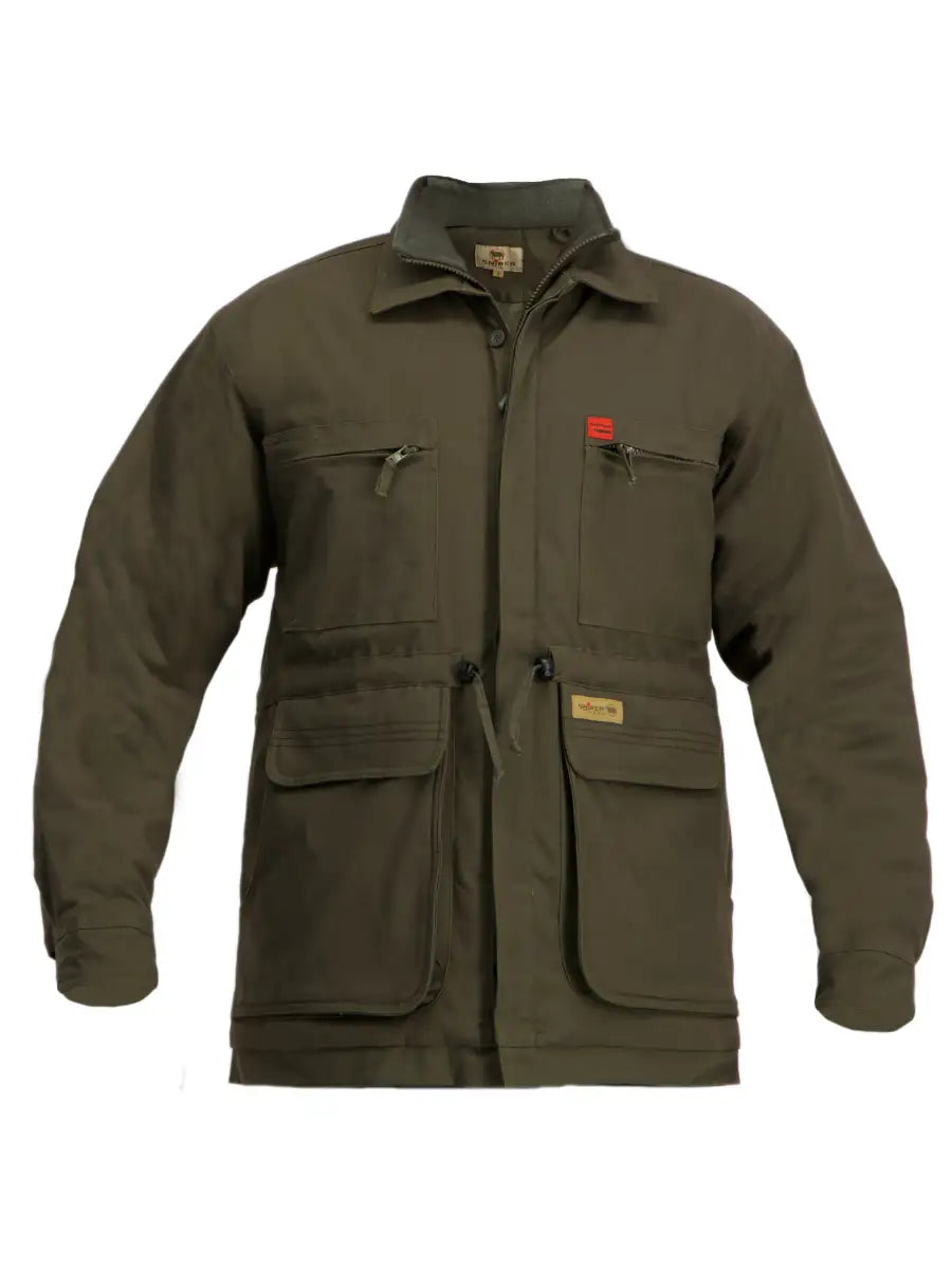 Men’s Padded Plain Parka Jacket Olive
