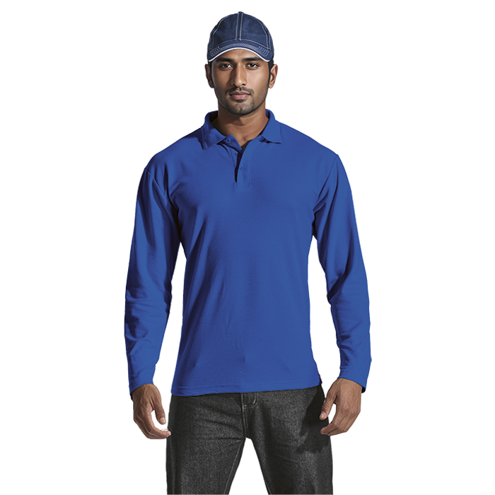 Pique Knit Long Sleeve Golfer Mens