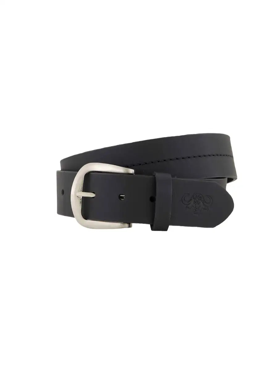 Men’s Leather Belt Black Centre Stitch