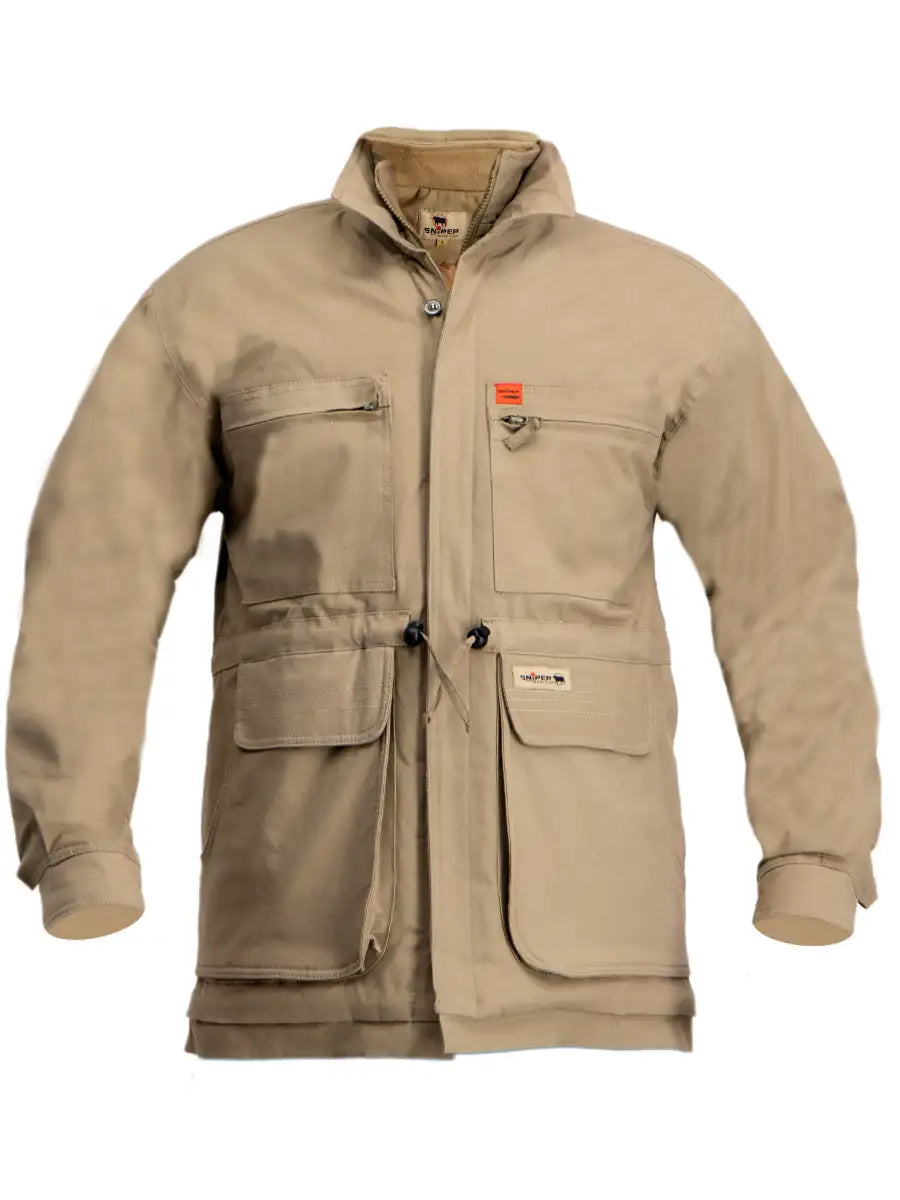 Men’s Padded Plain Parka Jacket Khaki