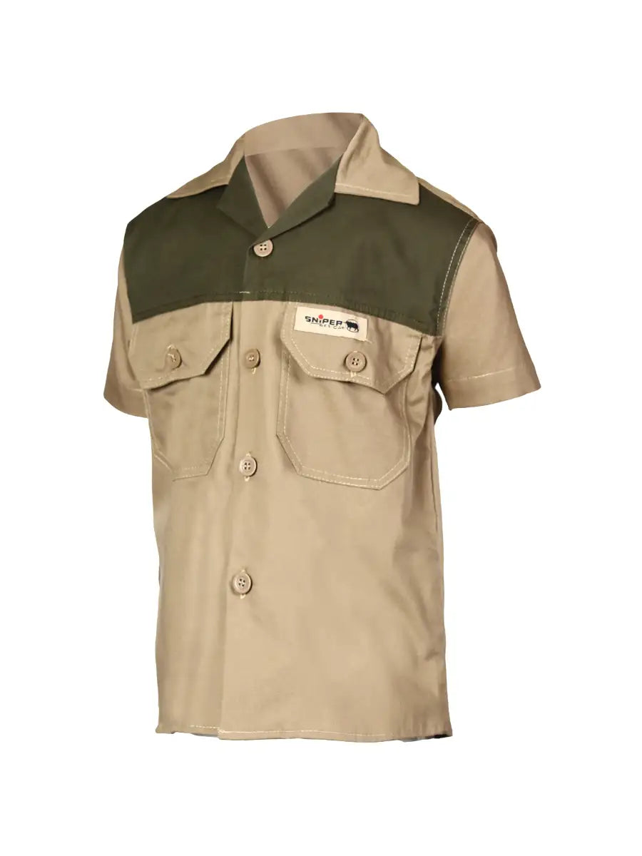 Kiddies Adventure Colour Block S/S Shirt – Khaki/Military