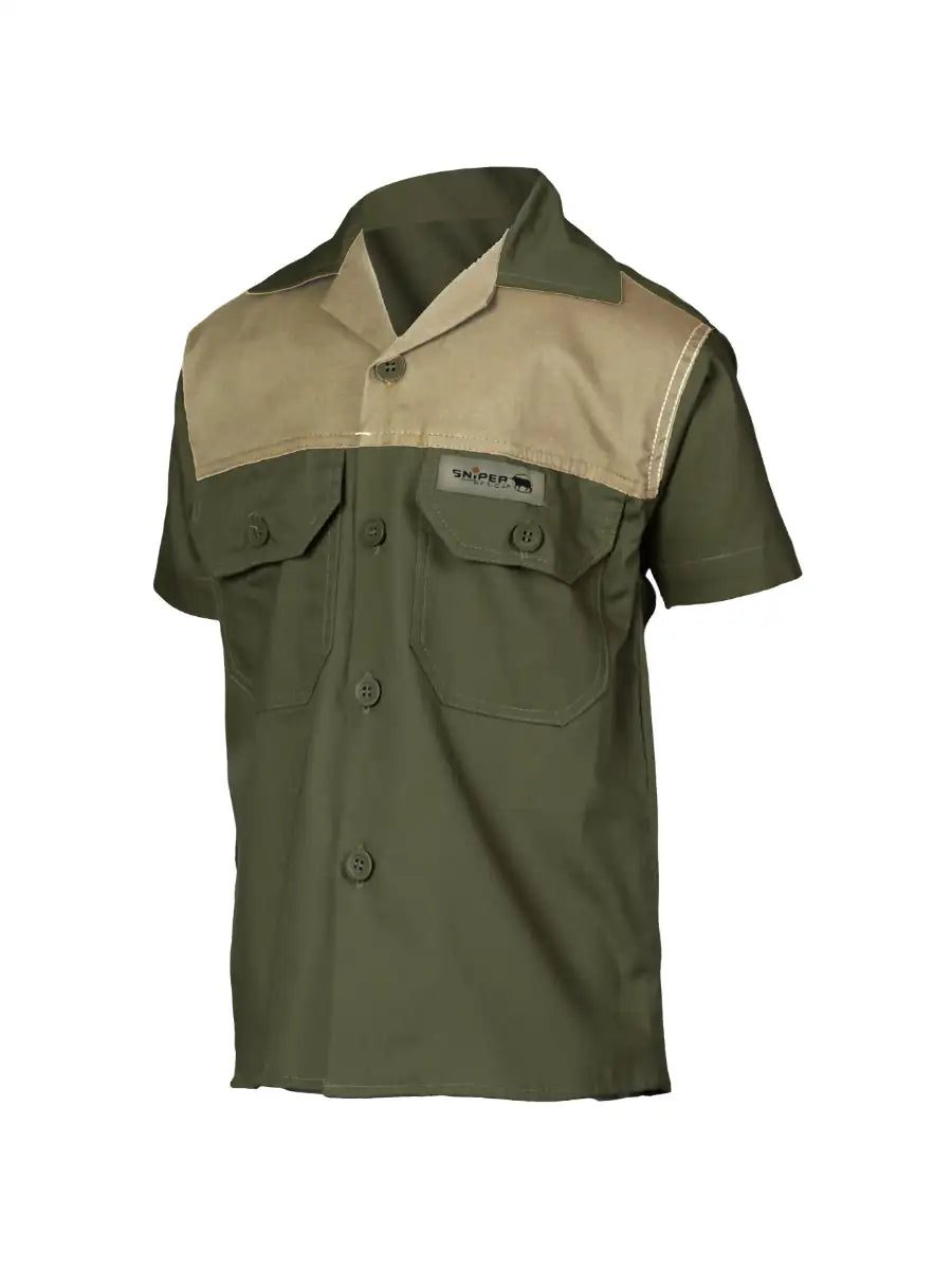 Kiddies Adventure Colour Block S/S Shirt – Military/Khaki