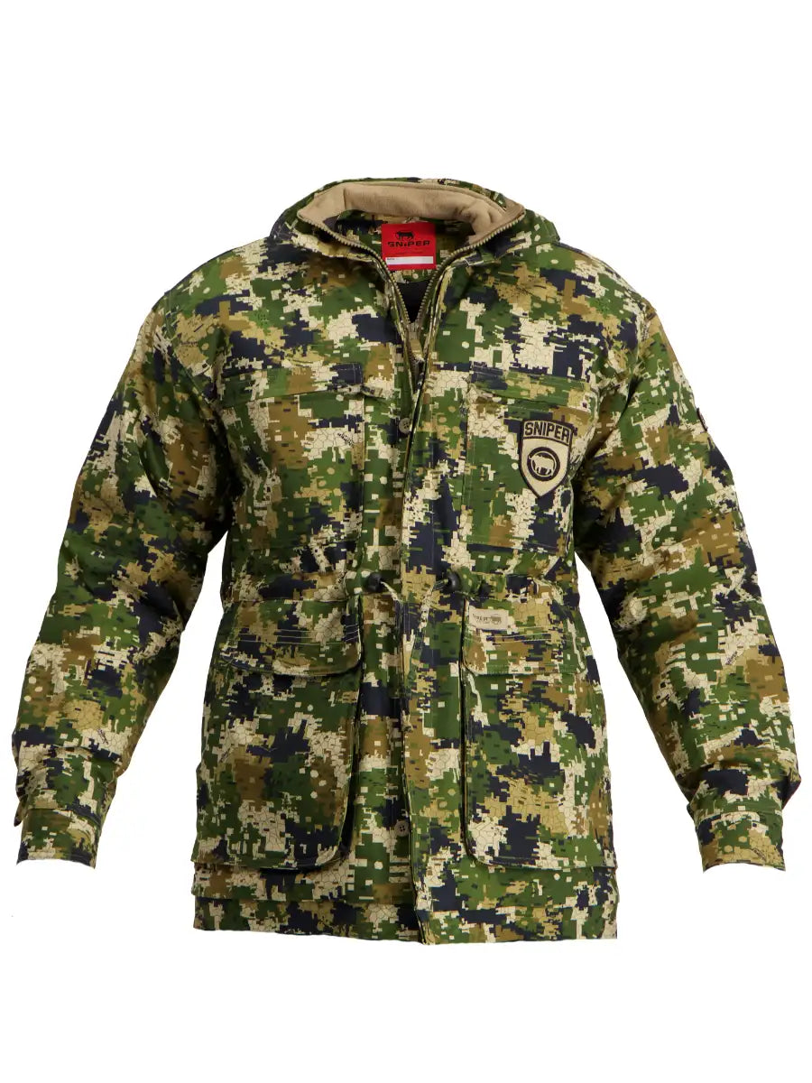 Men’s Padded Camo Parka Jacket Pixelate
